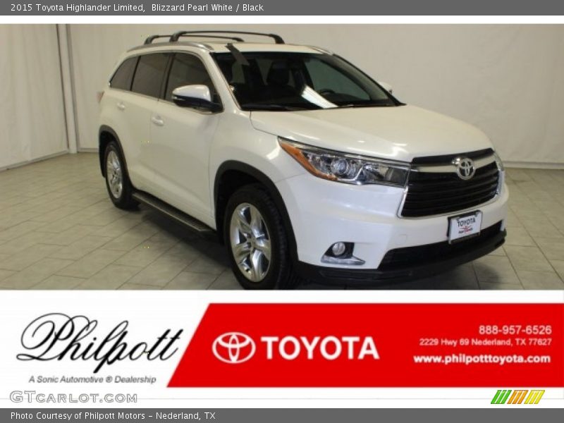 Blizzard Pearl White / Black 2015 Toyota Highlander Limited