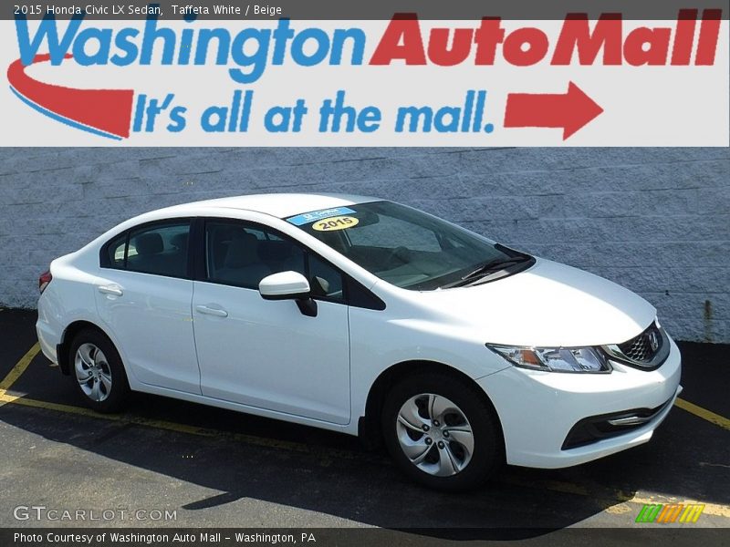 Taffeta White / Beige 2015 Honda Civic LX Sedan