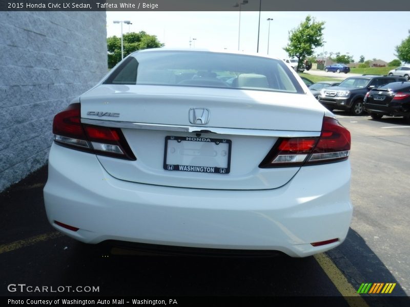 Taffeta White / Beige 2015 Honda Civic LX Sedan