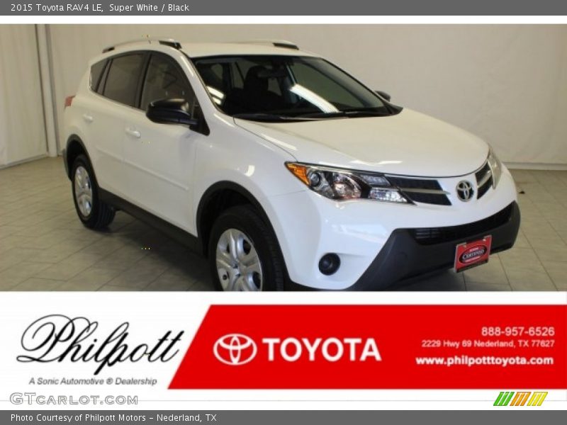 Super White / Black 2015 Toyota RAV4 LE