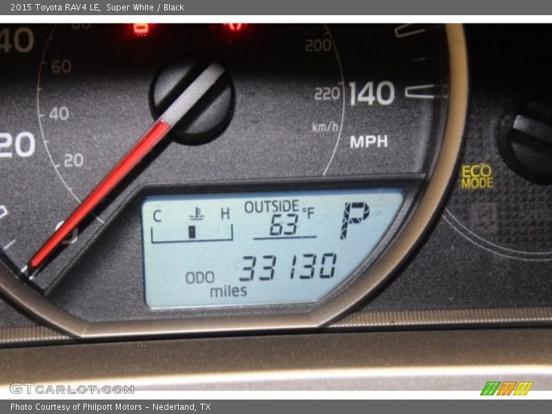 Super White / Black 2015 Toyota RAV4 LE
