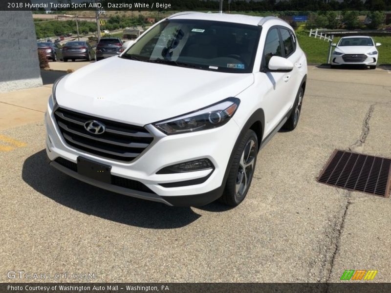 Dazzling White / Beige 2018 Hyundai Tucson Sport AWD