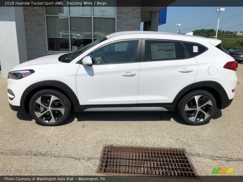 Dazzling White / Beige 2018 Hyundai Tucson Sport AWD