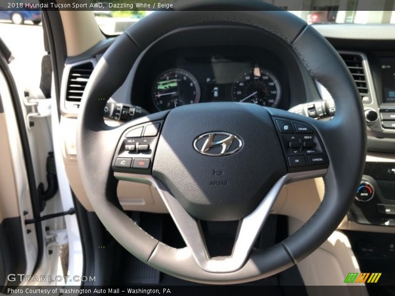 Dazzling White / Beige 2018 Hyundai Tucson Sport AWD