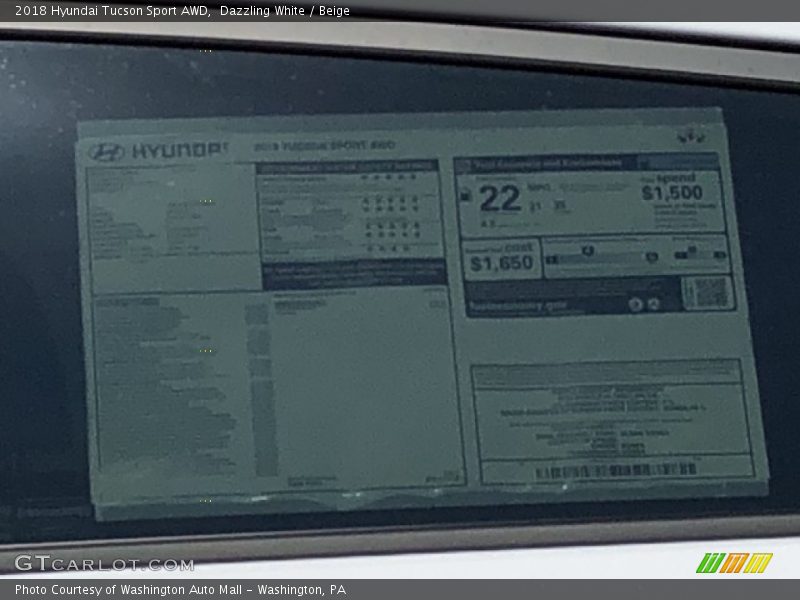 Dazzling White / Beige 2018 Hyundai Tucson Sport AWD