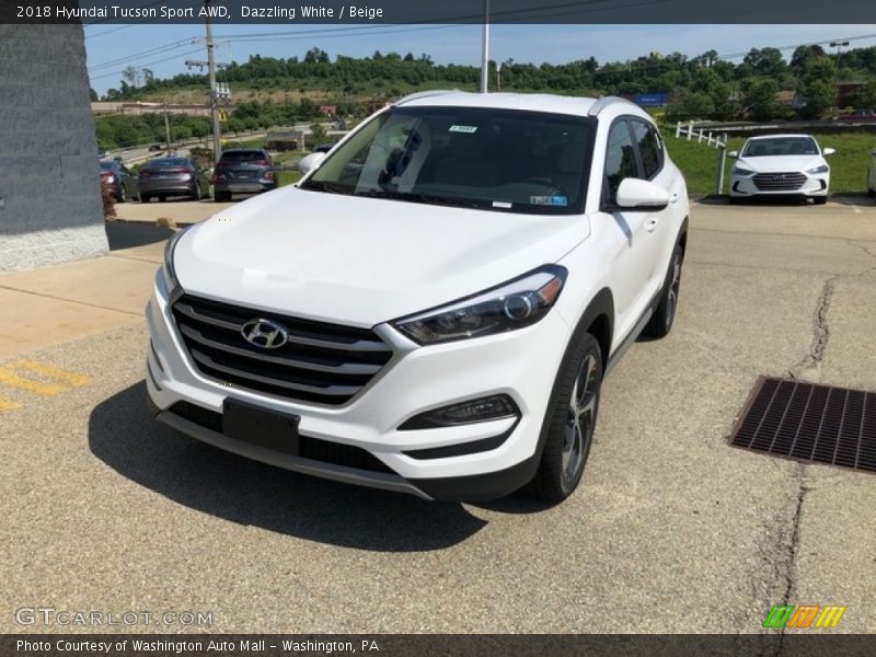 Dazzling White / Beige 2018 Hyundai Tucson Sport AWD