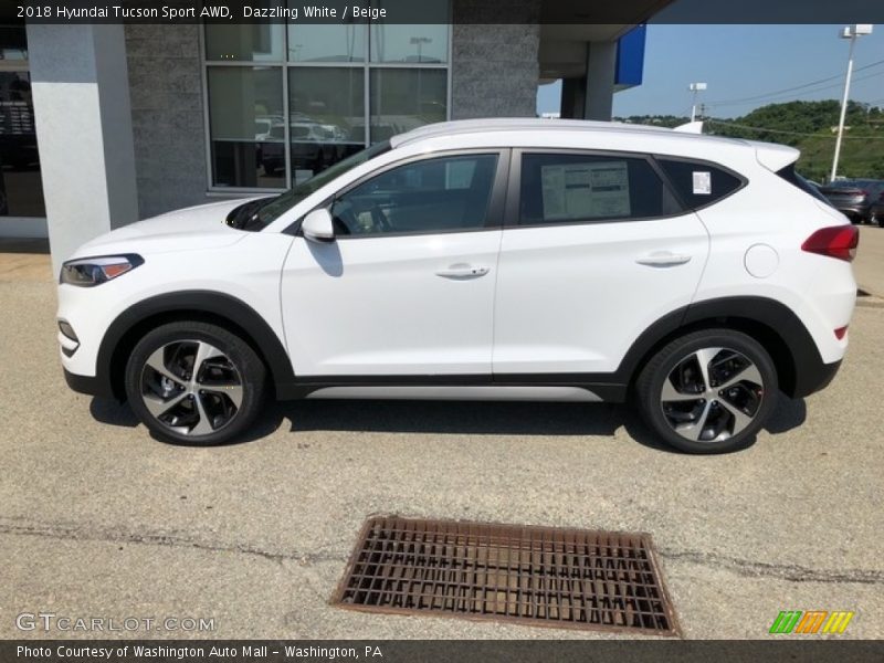 Dazzling White / Beige 2018 Hyundai Tucson Sport AWD