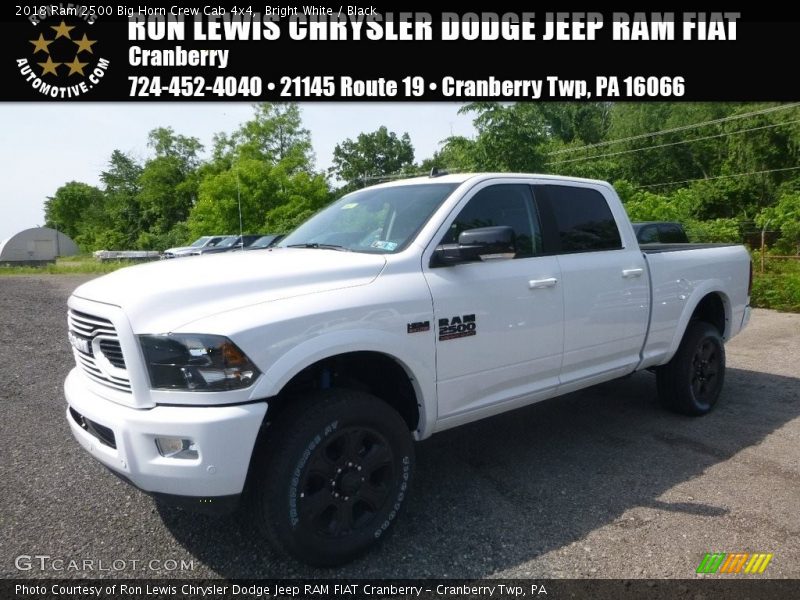 Bright White / Black 2018 Ram 2500 Big Horn Crew Cab 4x4