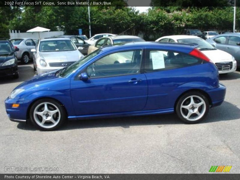 Sonic Blue Metallic / Black/Blue 2002 Ford Focus SVT Coupe