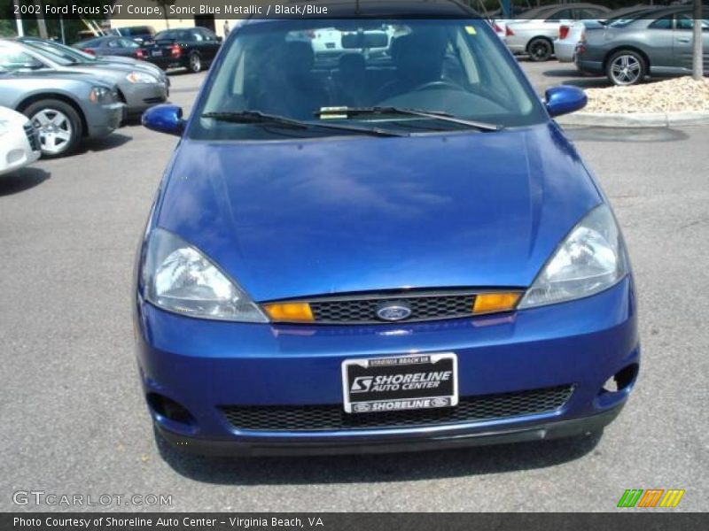 Sonic Blue Metallic / Black/Blue 2002 Ford Focus SVT Coupe