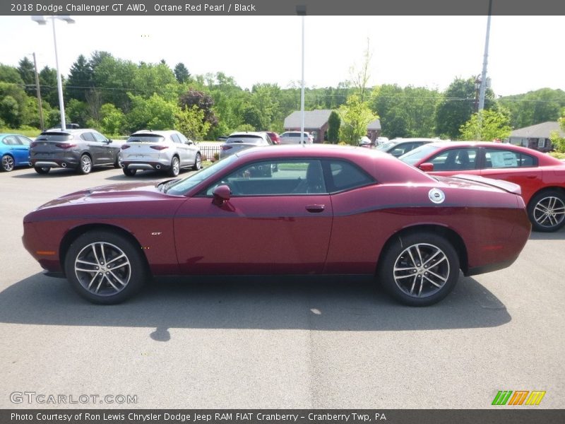 Octane Red Pearl / Black 2018 Dodge Challenger GT AWD