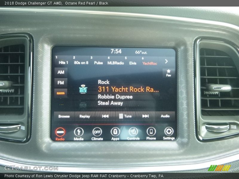 Octane Red Pearl / Black 2018 Dodge Challenger GT AWD
