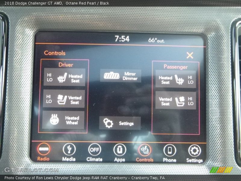 Octane Red Pearl / Black 2018 Dodge Challenger GT AWD