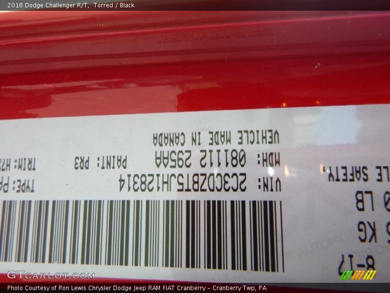 Torred / Black 2018 Dodge Challenger R/T