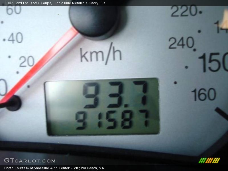 Sonic Blue Metallic / Black/Blue 2002 Ford Focus SVT Coupe