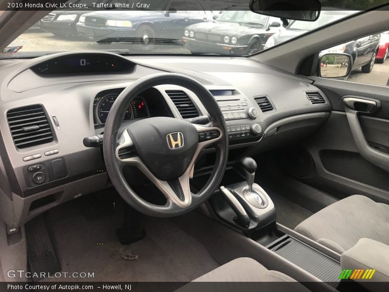 Taffeta White / Gray 2010 Honda Civic LX Coupe