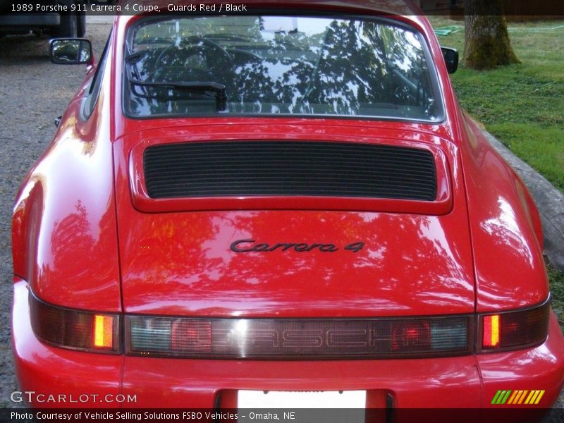 Guards Red / Black 1989 Porsche 911 Carrera 4 Coupe