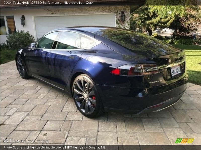 Blue Metallic / Gray 2014 Tesla Model S P85D Performance