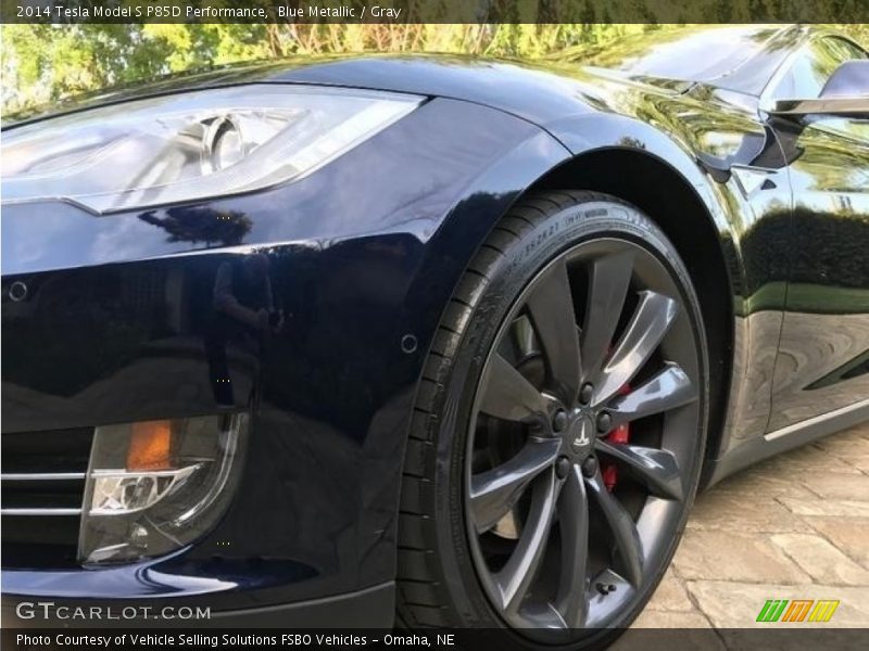 Blue Metallic / Gray 2014 Tesla Model S P85D Performance