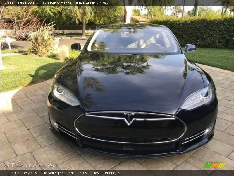 Blue Metallic / Gray 2014 Tesla Model S P85D Performance
