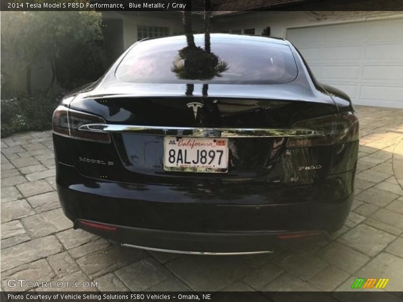 Blue Metallic / Gray 2014 Tesla Model S P85D Performance