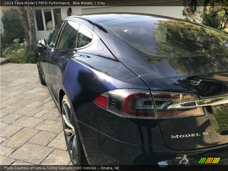 Blue Metallic / Gray 2014 Tesla Model S P85D Performance