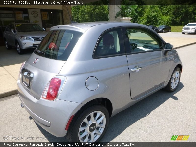 Billet Argento (Silver) / Nero (Black) 2017 Fiat 500 Pop