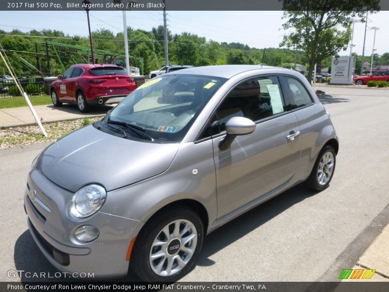 Billet Argento (Silver) / Nero (Black) 2017 Fiat 500 Pop