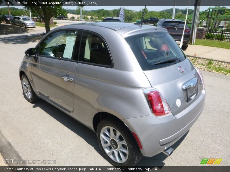 Billet Argento (Silver) / Nero (Black) 2017 Fiat 500 Pop