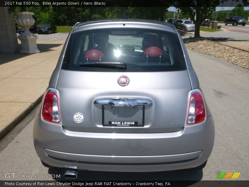 Billet Argento (Silver) / Nero (Black) 2017 Fiat 500 Pop