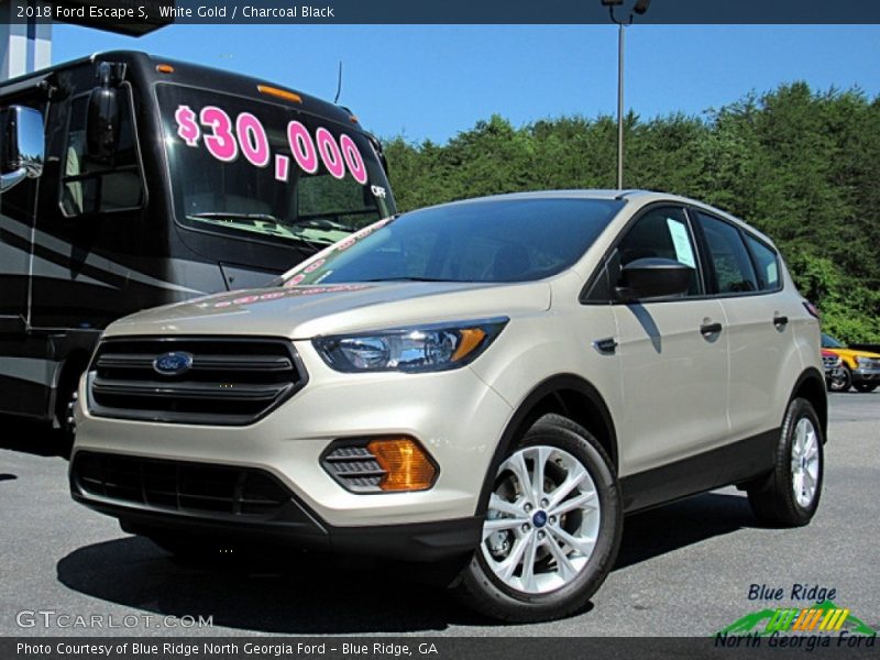 White Gold / Charcoal Black 2018 Ford Escape S