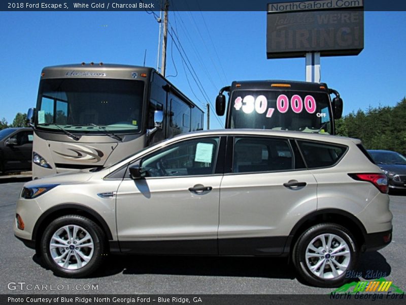 White Gold / Charcoal Black 2018 Ford Escape S