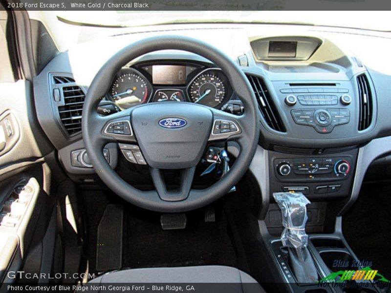 White Gold / Charcoal Black 2018 Ford Escape S