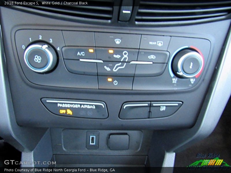 White Gold / Charcoal Black 2018 Ford Escape S
