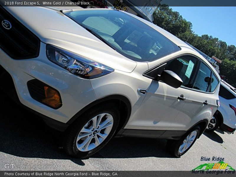 White Gold / Charcoal Black 2018 Ford Escape S