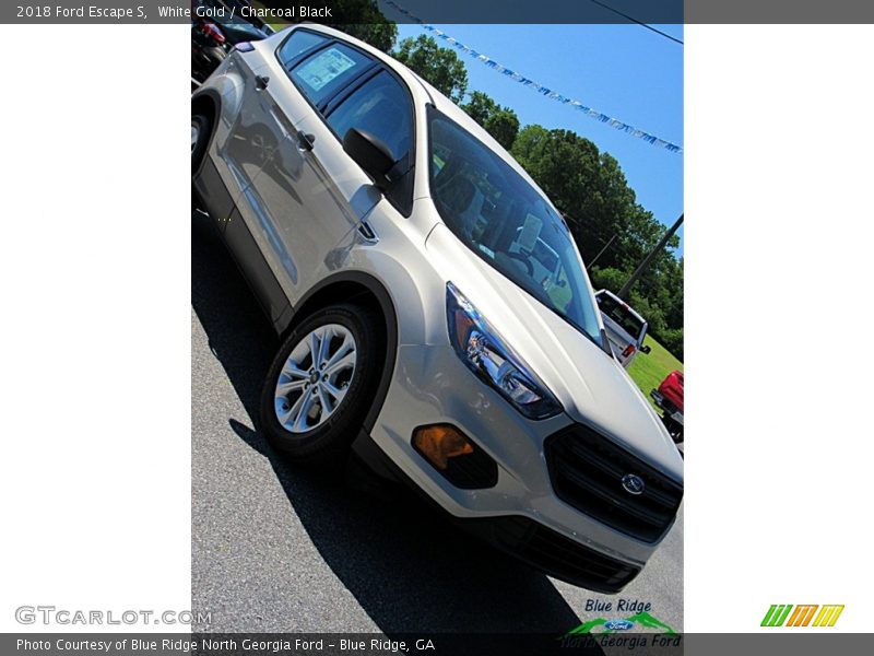 White Gold / Charcoal Black 2018 Ford Escape S
