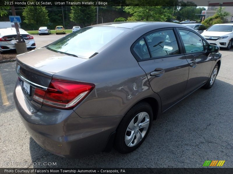 Urban Titanium Metallic / Beige 2015 Honda Civic LX Sedan
