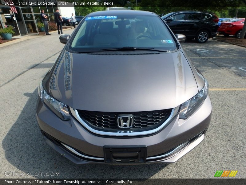 Urban Titanium Metallic / Beige 2015 Honda Civic LX Sedan