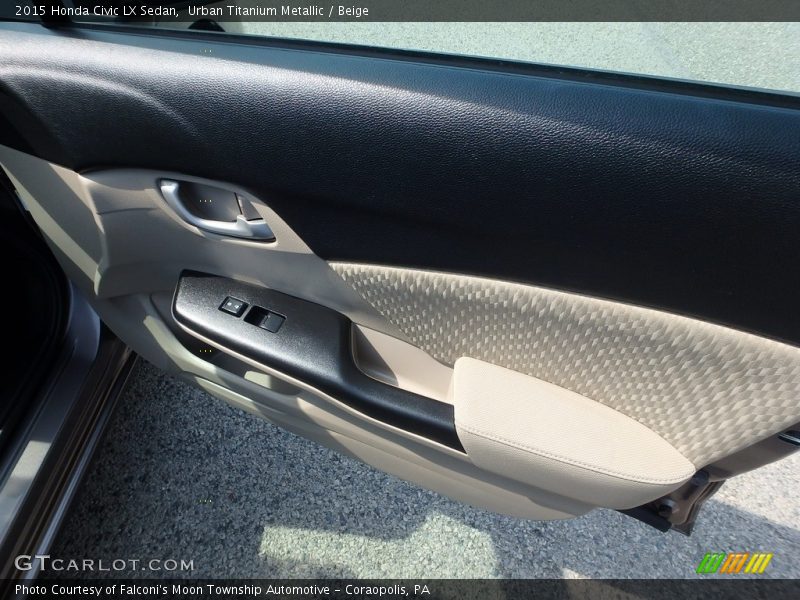 Urban Titanium Metallic / Beige 2015 Honda Civic LX Sedan