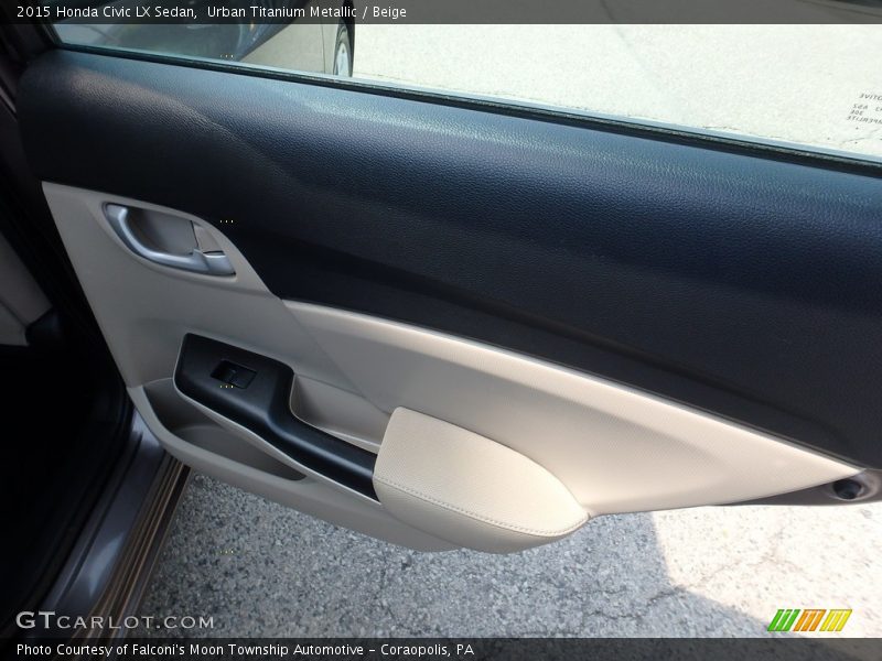 Urban Titanium Metallic / Beige 2015 Honda Civic LX Sedan