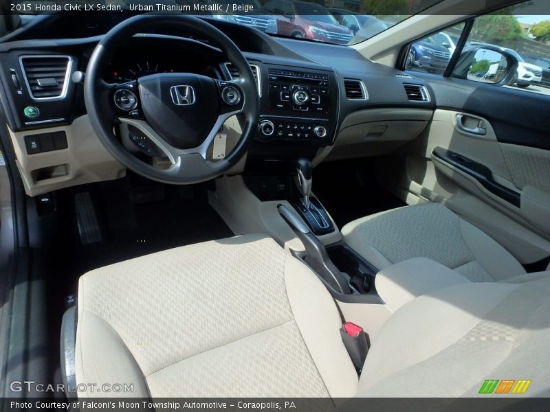 Urban Titanium Metallic / Beige 2015 Honda Civic LX Sedan