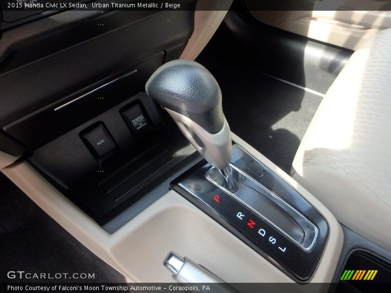 Urban Titanium Metallic / Beige 2015 Honda Civic LX Sedan