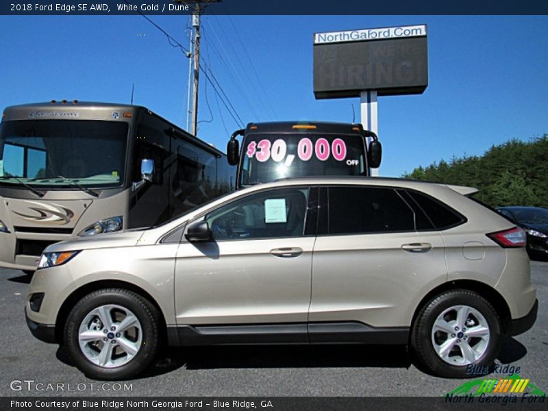 White Gold / Dune 2018 Ford Edge SE AWD