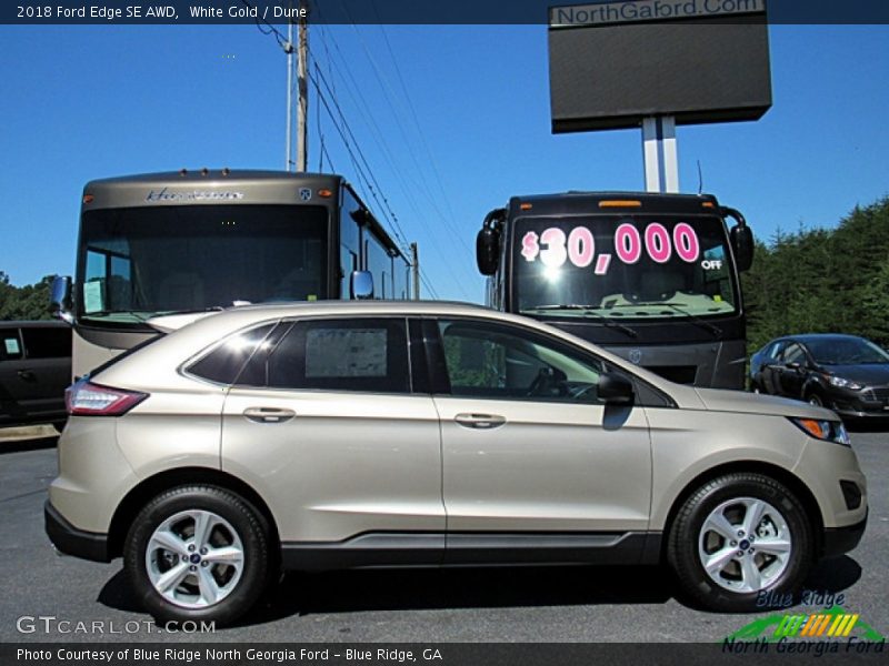 White Gold / Dune 2018 Ford Edge SE AWD