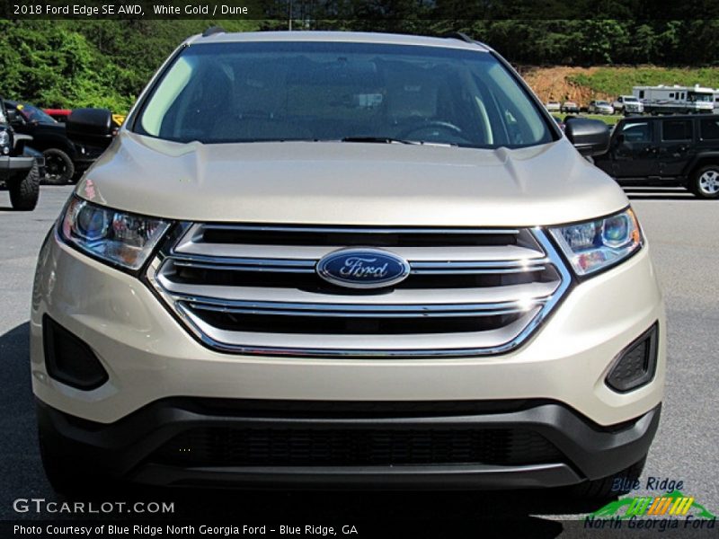 White Gold / Dune 2018 Ford Edge SE AWD
