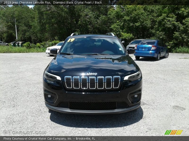 Diamond Black Crystal Pearl / Black 2019 Jeep Cherokee Latitude Plus