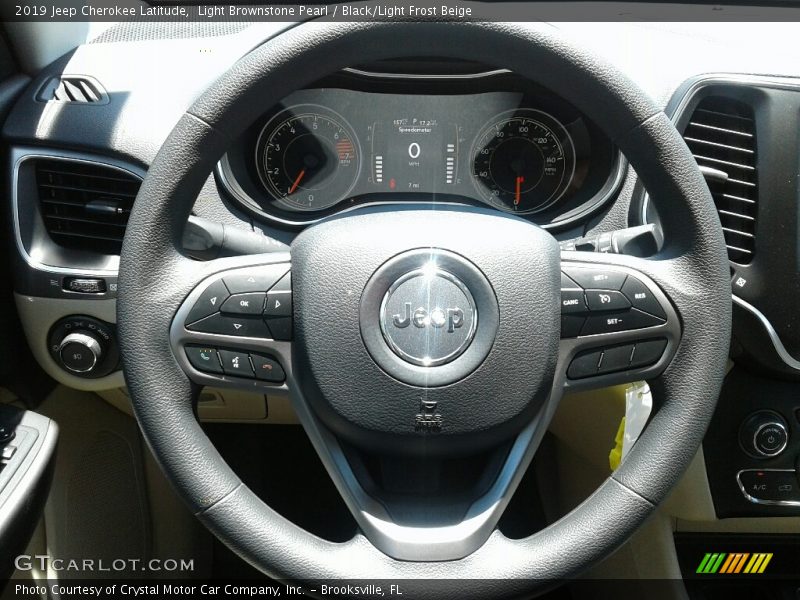 Light Brownstone Pearl / Black/Light Frost Beige 2019 Jeep Cherokee Latitude