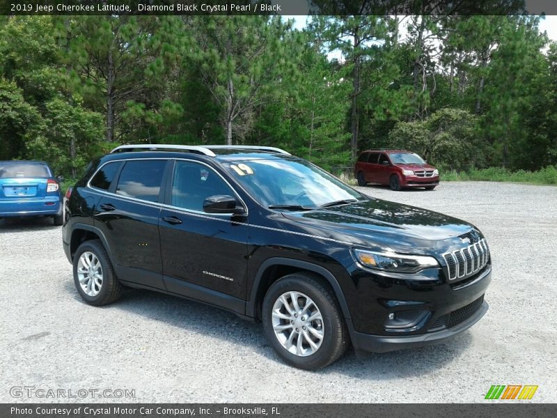 Diamond Black Crystal Pearl / Black 2019 Jeep Cherokee Latitude