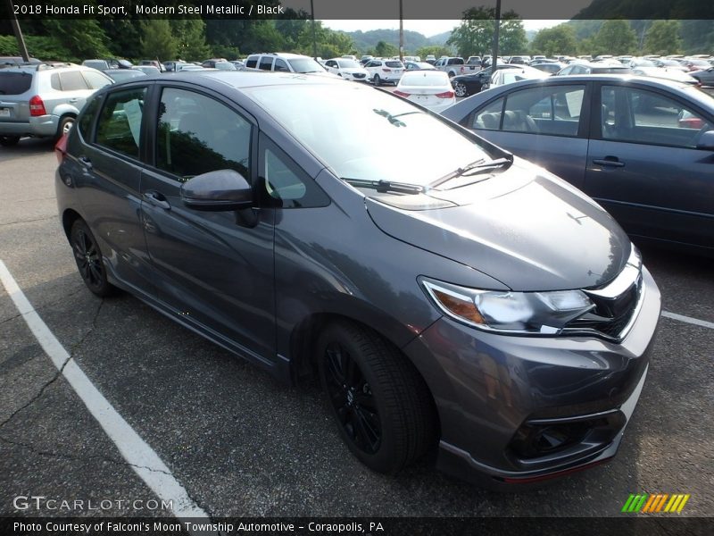 Modern Steel Metallic / Black 2018 Honda Fit Sport