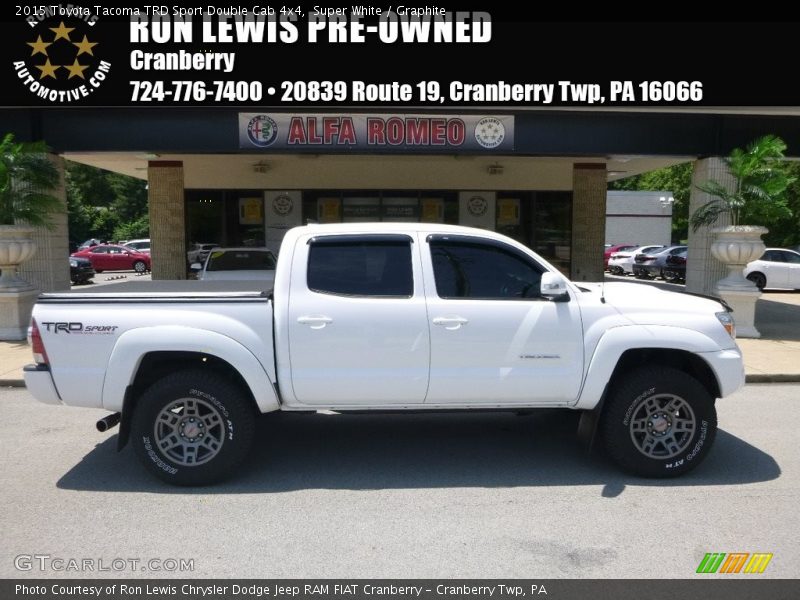 Super White / Graphite 2015 Toyota Tacoma TRD Sport Double Cab 4x4